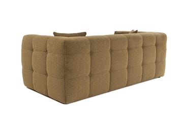 Octavian 2-personers Sofa med Knappet Kubisk i Bouclé - Brun - Møbler - Sofaer - 2 personers sofa
