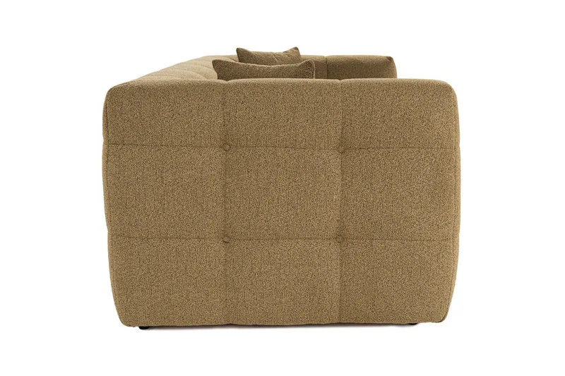 Octavian 2-personers Sofa med Knappet Kubisk i Bouclé - Brun - Møbler - Sofaer - 2 personers sofa