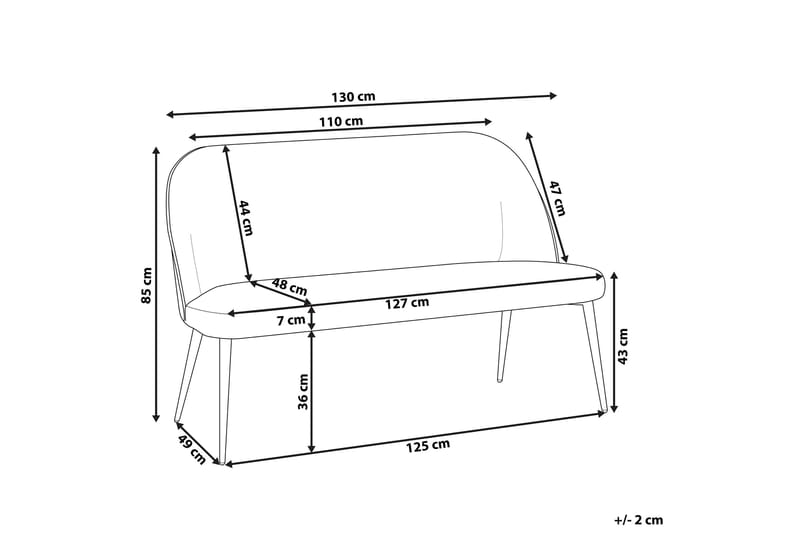 Osbyn 2-Pers. Sofa - Velour/Blå - Møbler - Sofaer - Køkkensofaer