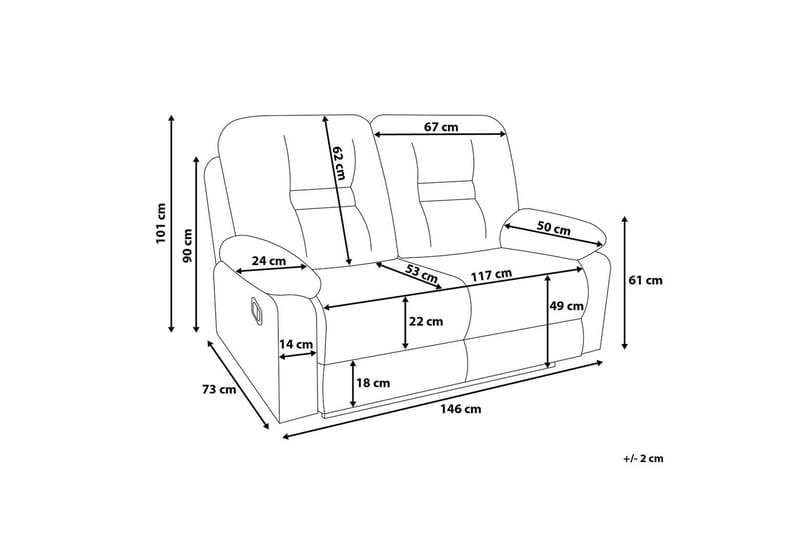 Rovik sofa 2-personers - Hvid - Møbler - Sofaer - 2 personers sofa