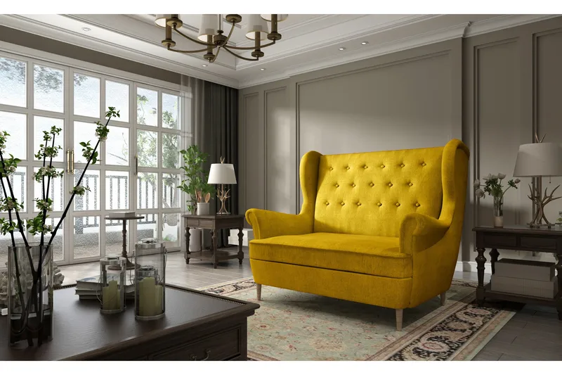 Tiny Lænestol med armlæn - Gul - Møbler - Sofaer - 2 personers sofa