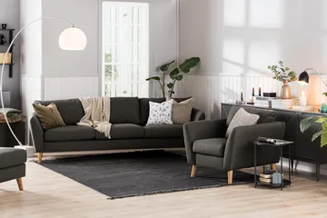 Trend 2-personers Stofsofa - Sort - Møbler - Sofaer - 2 personers sofa
