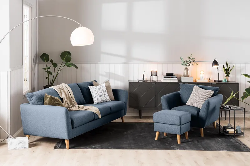 Trend 2-personers Stofsofa - Blå - Møbler - Sofaer - 2 personers sofa