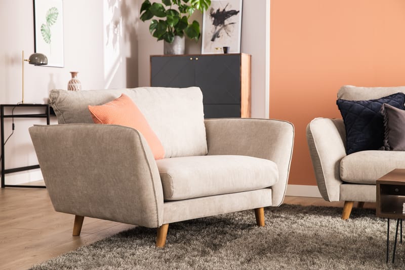 Trend Lyx 2-Pers. Sofa - Beige/Eg - 2 personers sofa