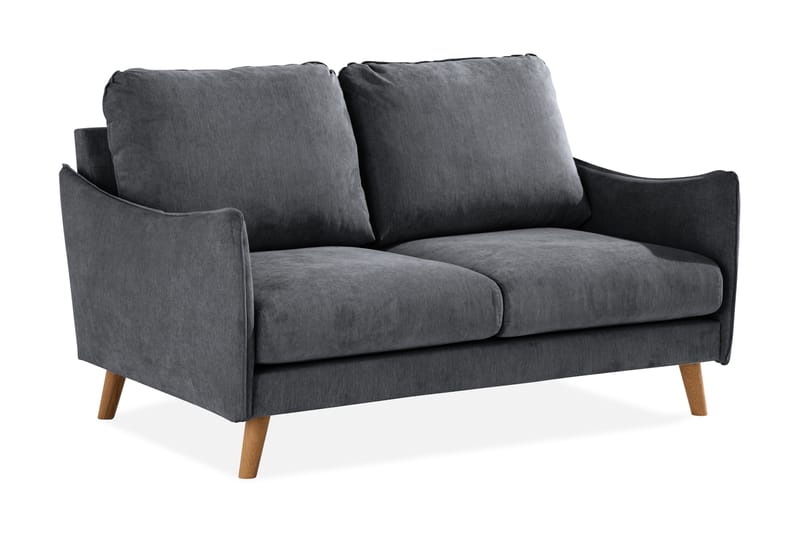 Trend Lyx 2-Pers. Sofa - Mørkegrå/Eg - 2 personers sofa