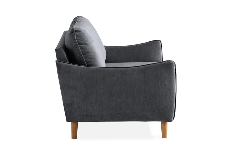 Trend Lyx 2-Pers. Sofa - Mørkegrå/Eg - 2 personers sofa