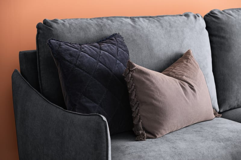 Trend Lyx 2-Pers. Sofa - Mørkegrå/Eg - 2 personers sofa