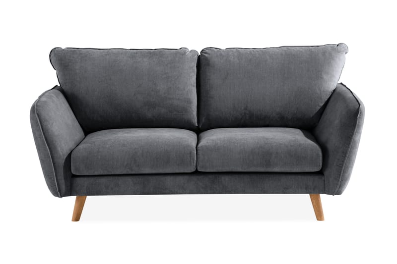 Trend Lyx 2-Pers. Sofa - Mørkegrå/Eg - 2 personers sofa