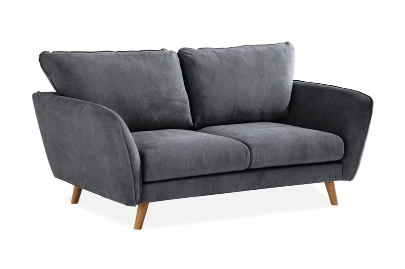 Trend Lyx 2-Pers. Sofa - Mørkegrå/Eg - 2 personers sofa