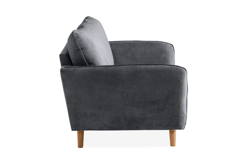 Trend Lyx 2-Pers. Sofa - Mørkegrå/Eg - 2 personers sofa