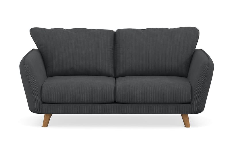 Trend Lyx 2-Pers. Sofa - Mørkegrå Jernbanefløjl - 2 personers sofa