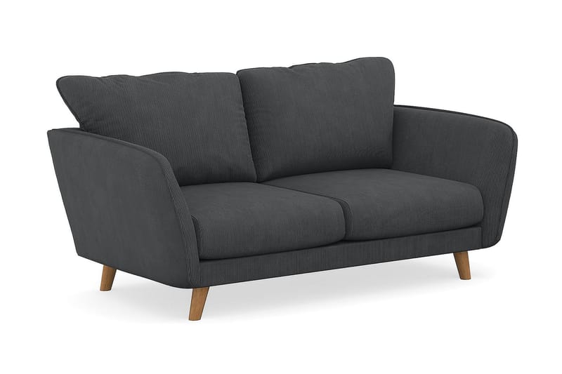 Trend Lyx 2-Pers. Sofa - Mørkegrå Jernbanefløjl - 2 personers sofa