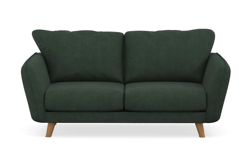 Trend Lyx 2-Pers. Sofa - Mørkegrøn Jernbanefløjl - 2 personers sofa