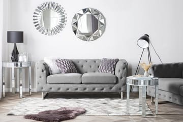 Vissland 2-personers Tuftet Sofa i Stof med Metalben - Grå - Møbler - Sofaer - 2 personers sofa