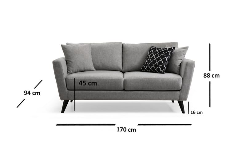 Wikins 2-Pers. Sofa - Grå - Møbler - Sofaer - 2 personers sofa