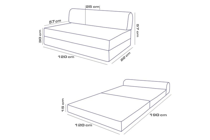 2-sæders sovesofa Magaria Light Grå - Lysegrå - Møbler - Sofaer - Sovesofaer