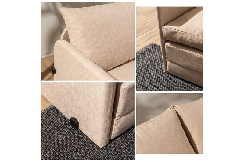 2-sæders sovesofa Rubby (128 x 70 x 66 cm) Beige - Beige - Møbler - Sofaer - Sovesofaer