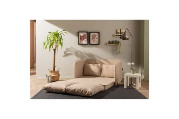 2-sæders sovesofa Rubby (128 x 70 x 66 cm) Beige - Beige - Møbler - Sofaer - Sovesofaer
