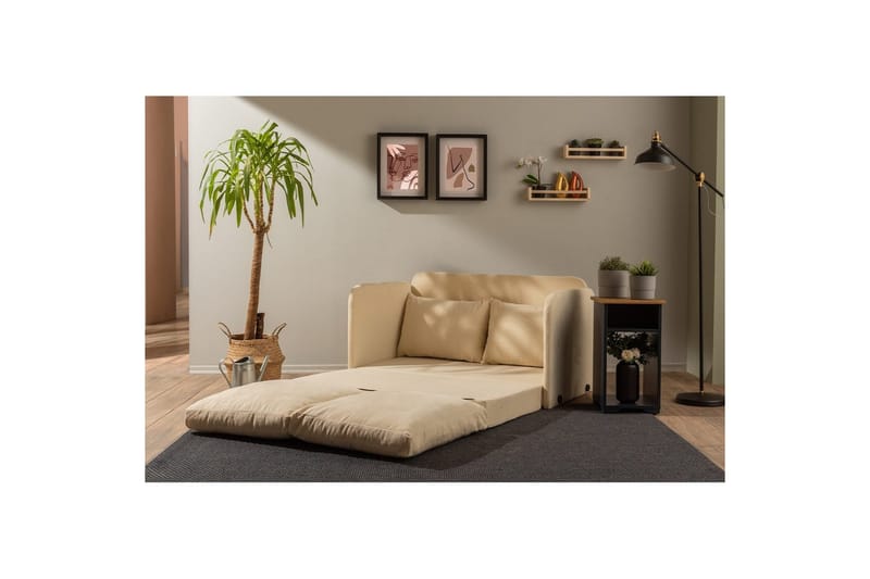 2-sæders sovesofa Rubby (128 x 70 x 66 cm) Creme - Creme - Møbler - Sofaer - Sovesofaer