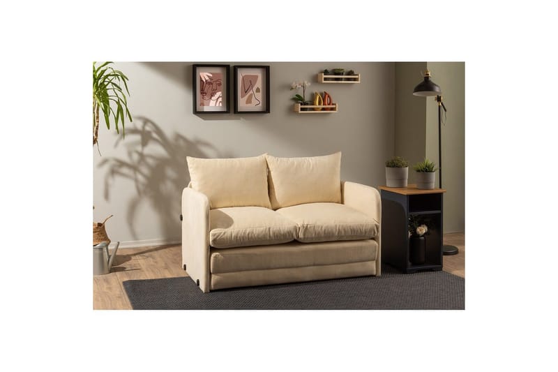 2-sæders sovesofa Rubby (128 x 70 x 66 cm) Creme - Creme - Møbler - Sofaer - Sovesofaer