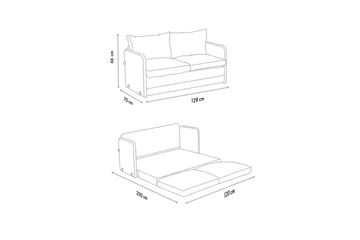 2-sæders sovesofa Rubby (128 x 70 x 66 cm) Creme - Creme - Møbler - Sofaer - Sovesofaer