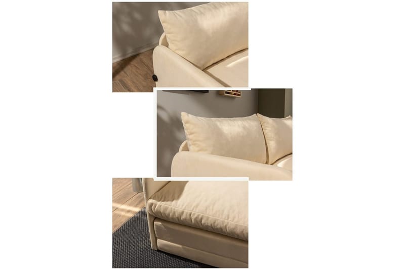 2-sæders sovesofa Rubby (128 x 70 x 66 cm) Creme - Creme - Møbler - Sofaer - Sovesofaer
