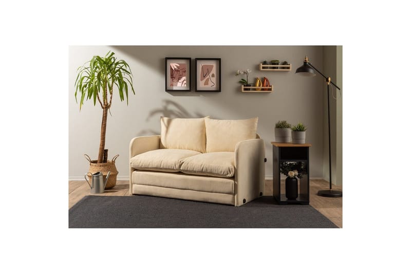2-sæders sovesofa Rubby (128 x 70 x 66 cm) Creme - Creme - Møbler - Sofaer - Sovesofaer