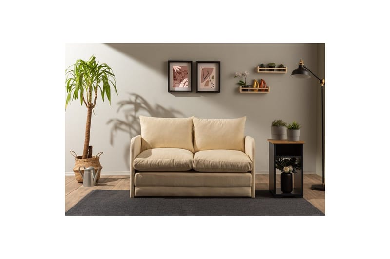 2-sæders sovesofa Rubby (128 x 70 x 66 cm) Creme - Creme - Møbler - Sofaer - Sovesofaer