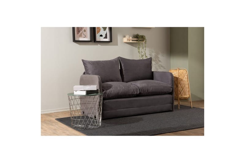 2-sæders sovesofa Rubby (128 x 70 x 66 cm) Grå - Grå - Møbler - Sofaer - Sovesofaer