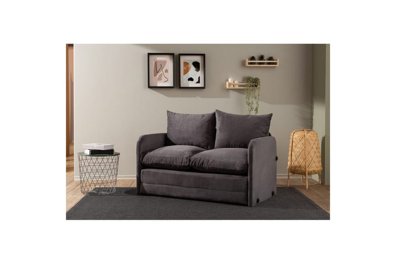 2-sæders sovesofa Rubby (128 x 70 x 66 cm) Grå - Grå - Møbler - Sofaer - Sovesofaer
