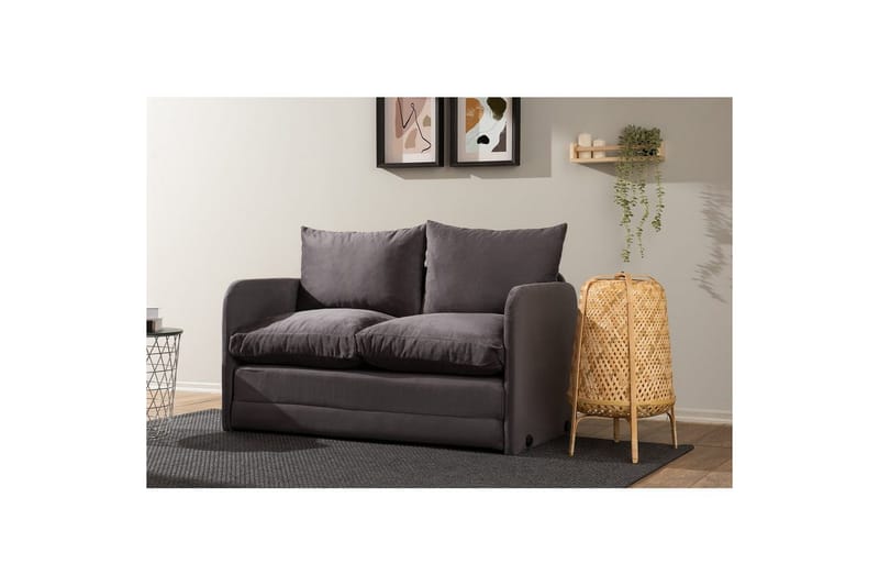 2-sæders sovesofa Rubby (128 x 70 x 66 cm) Grå - Grå - Møbler - Sofaer - Sovesofaer