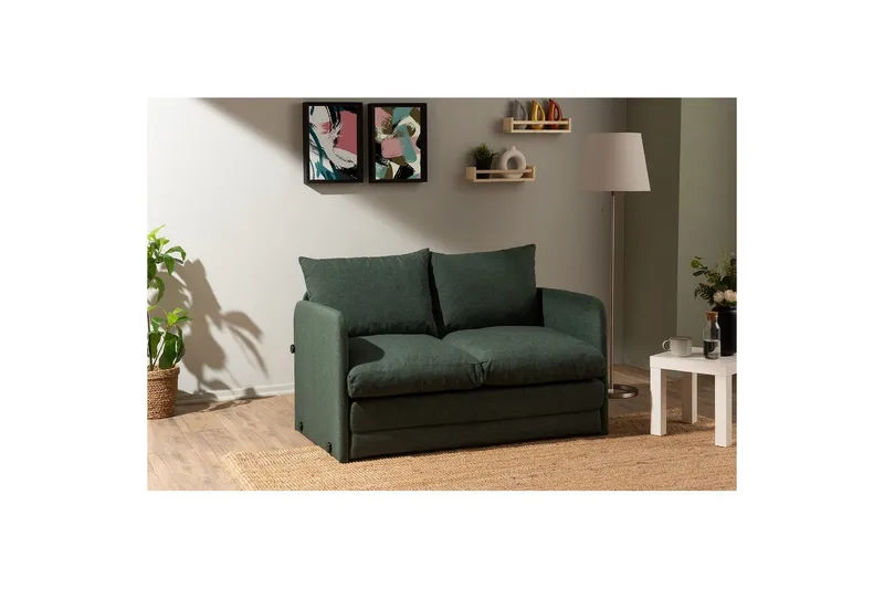 2-sæders sovesofa Rubby (128 x 70 x 66 cm) Grøn - Grøn - Møbler - Sofaer - Sovesofaer