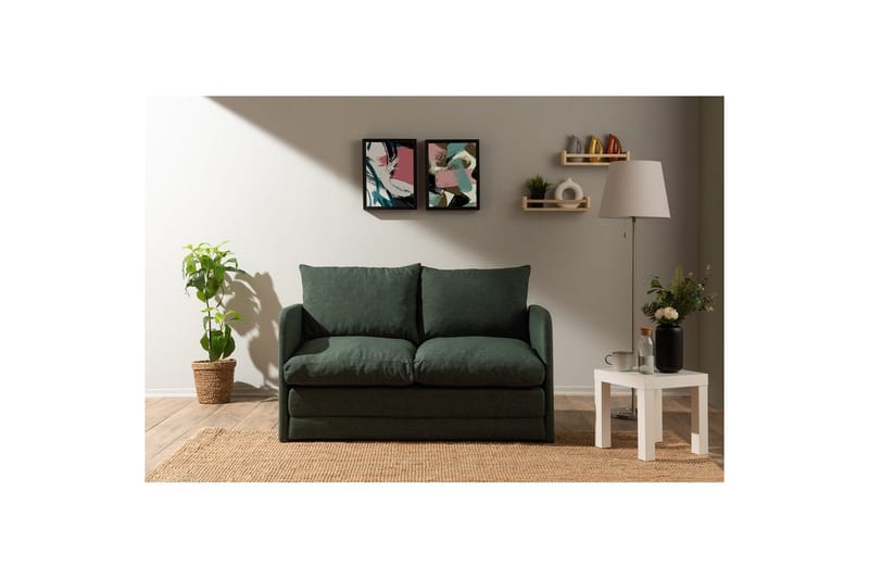 2-sæders sovesofa Rubby (128 x 70 x 66 cm) Grøn - Grøn - Møbler - Sofaer - Sovesofaer