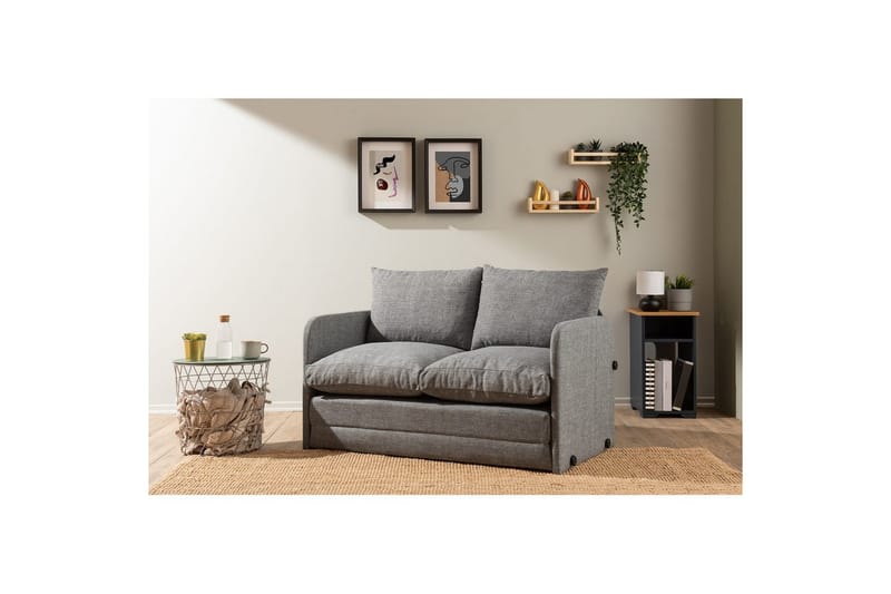 2-sæders sovesofa Rubby (128 x 70 x 66 cm) Lys Grå - Lys Grå - Møbler - Sofaer - Sovesofaer
