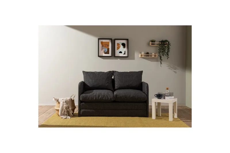 2-sæders sovesofa Rubby (128 x 70 x 66 cm) Mørk Grå - Mørk Grå - Møbler - Sofaer - Sovesofaer
