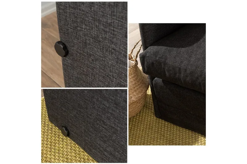 2-sæders sovesofa Rubby (128 x 70 x 66 cm) Mørk Grå - Mørk Grå - Møbler - Sofaer - Sovesofaer