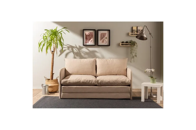 2-sæders sovesofa Rubby (148 x 70 x 66 cm) Beige - Beige - Møbler - Sofaer - Sovesofaer