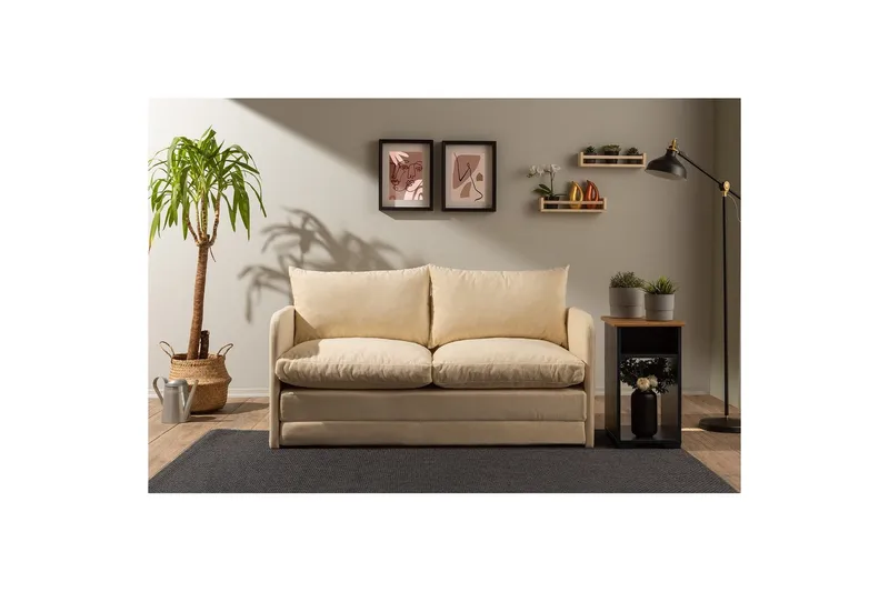 2-sæders sovesofa Rubby (148 x 70 x 66 cm) Creme - Creme - Møbler - Sofaer - Sovesofaer