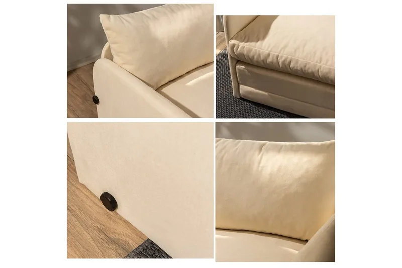 2-sæders sovesofa Rubby (148 x 70 x 66 cm) Creme - Creme - Møbler - Sofaer - Sovesofaer