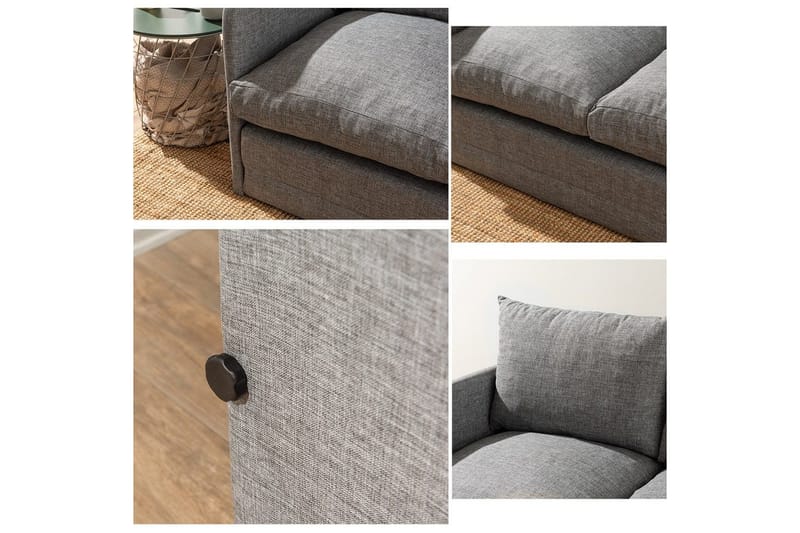 2-sæders sovesofa Rubby (148 x 70 x 66 cm) Lys Grå - Lys Grå - Møbler - Sofaer - Sovesofaer