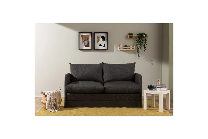 2-sæders sovesofa Rubby (148 x 70 x 66 cm) Mørk Grå - Mørk Grå - Møbler - Sofaer - Sovesofaer