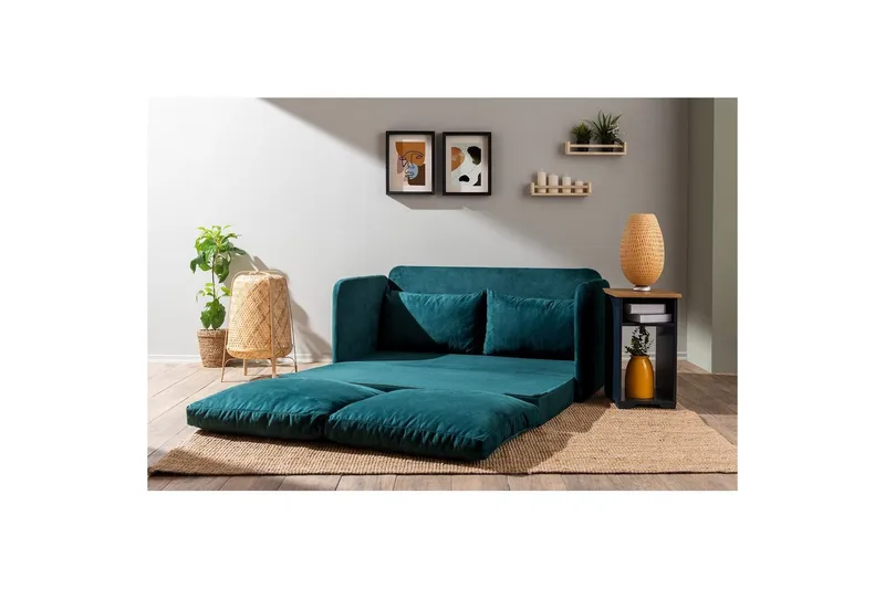 2-sæders sovesofa Rubby (148 x 70 x 66 cm) Petrolgrøn - Petrolgrøn - Møbler - Sofaer - Sovesofaer
