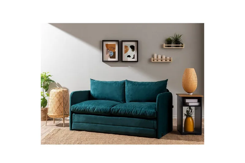 2-sæders sovesofa Rubby (148 x 70 x 66 cm) Petrolgrøn - Petrolgrøn - Møbler - Sofaer - Sovesofaer