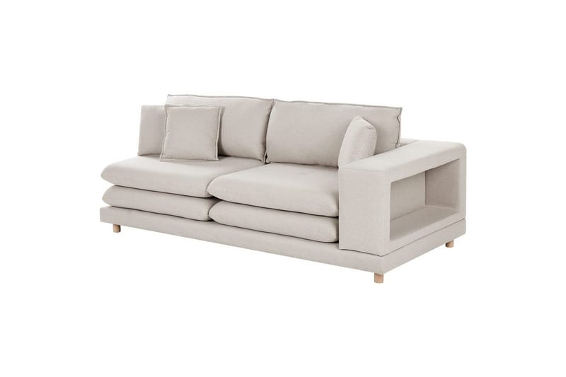 2-sitssoffa Beliani Heden Beige/ljust trä Beige||Light colored wood - Møbler - Sofaer - 2 personers sofa