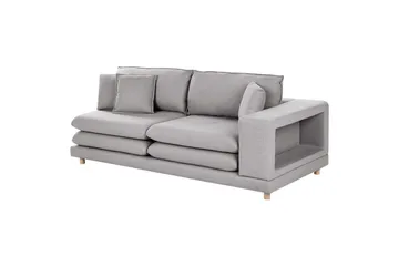 2-sitssoffa Beliani Heden Beige/ljust trä Grey||Light colored wood - Møbler - Sofaer - 2 personers sofa