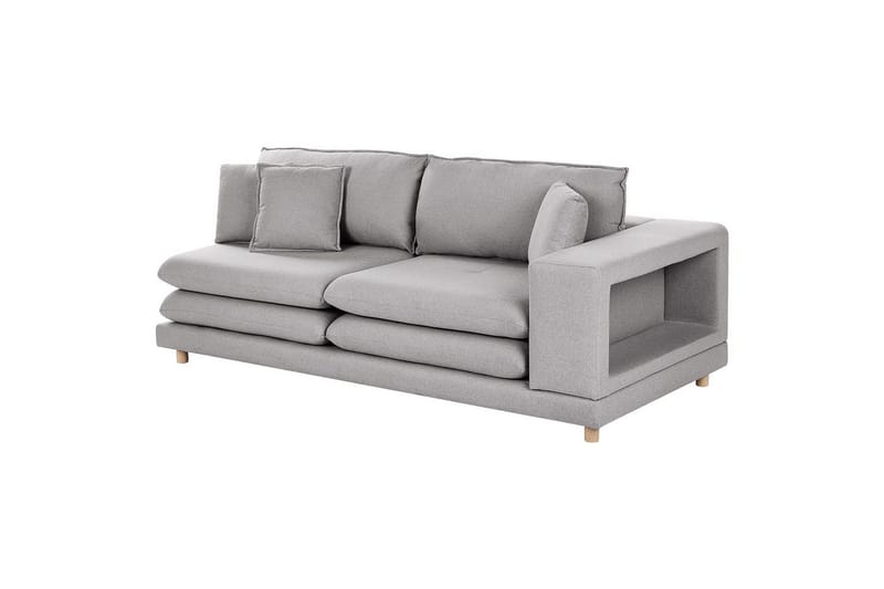 2-sitssoffa Beliani Heden Beige/ljust trä NO_BRAND Grey||Light colored wood - Møbler - Sofaer - 2 personers sofa
