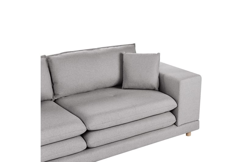 2-sitssoffa Beliani Heden Beige/ljust trä NO_BRAND Grey||Light colored wood - Møbler - Sofaer - 2 personers sofa