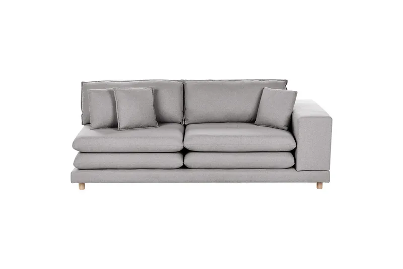 2-sitssoffa Beliani Heden Beige/ljust trä NO_BRAND Grey||Light colored wood, undefined