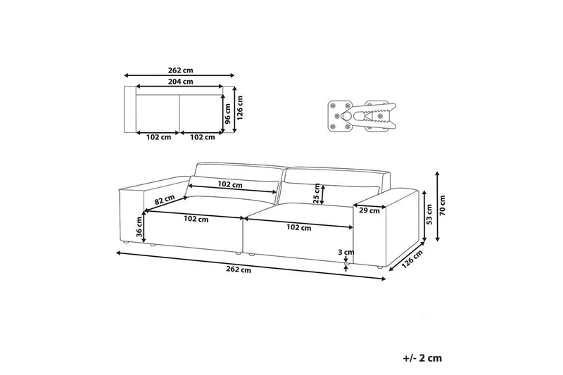 2-sitssoffa Beliani Hellnar Beige Grey - Møbler - Sofaer - 2 personers sofa