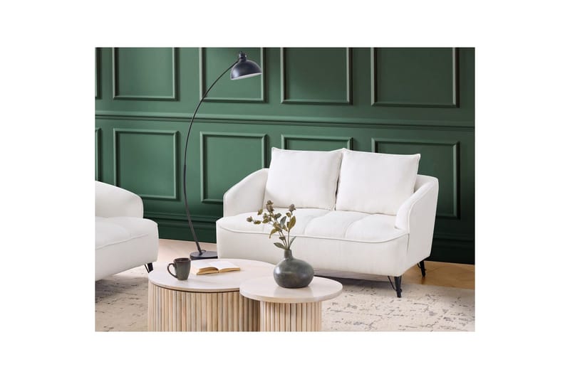 2-sitssoffa Beliani Hobro Brun, Svart NO_BRAND White||Black - Møbler - Sofaer - 2 personers sofa